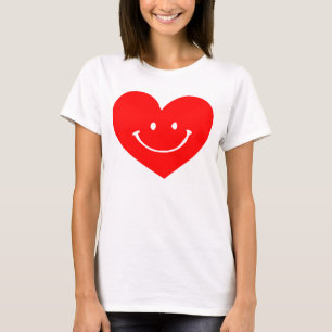 Camiseta Cara sonriente del corazón rojo