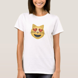 Camiseta Cara sonriente del gato con emoji en forma de