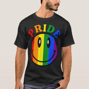 Camiseta Cara sonriente del orgullo LGBTQ del arcoíris