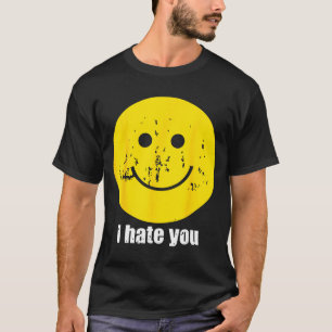 Camiseta Cara sonriente divertida odio retro