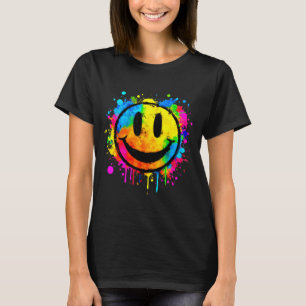 Camiseta Cara sonriente feliz con salpicaduras de pintura S
