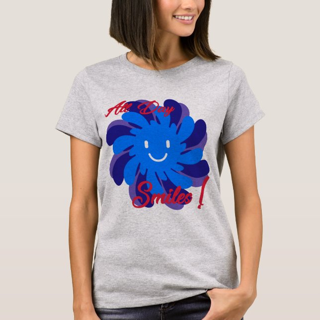 Camiseta Cara Sonriente Todo El Día Sonrisas Tee (Anverso)