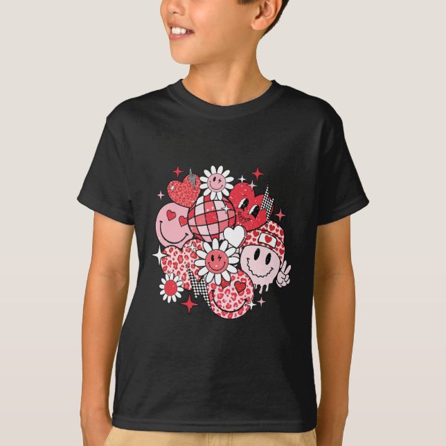 Camiseta Cara Sonriente Vibraciones Día de San Valentín Leo (Anverso)