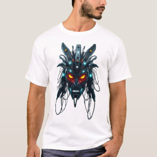 Camiseta Cara tribal de máscara futurista