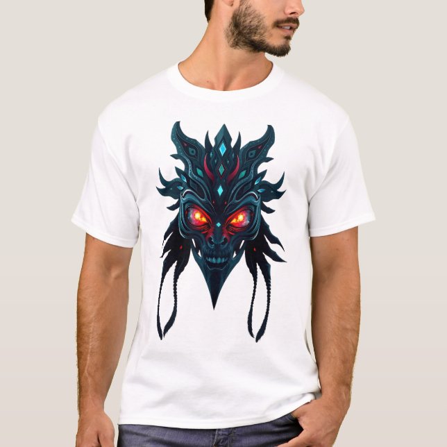 Camiseta Cara tribal en ojos de galaxia espacial (Anverso)
