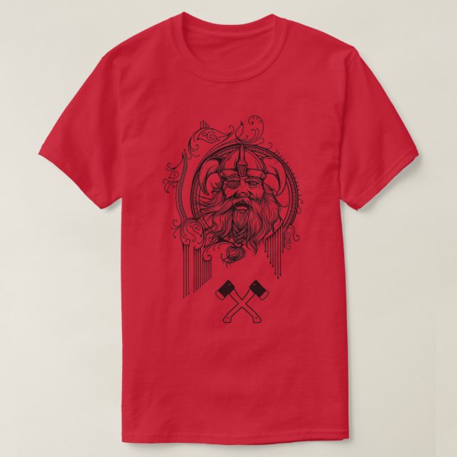 Camiseta Cara Viking Y Dos Ejes (Diseño del anverso)