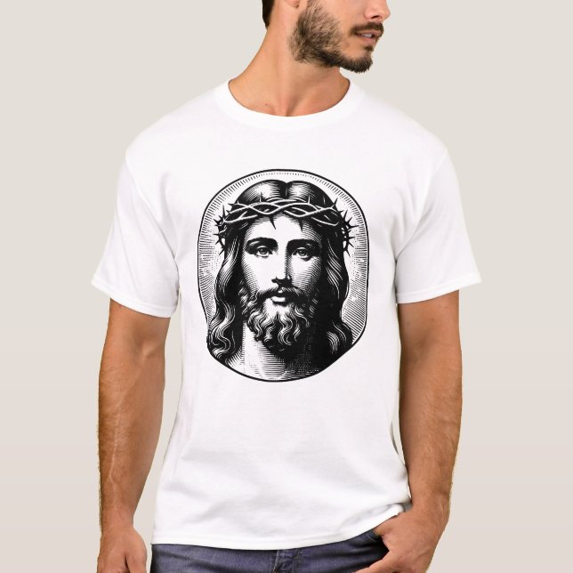 Camiseta Cara vintage de Jesús (Anverso)