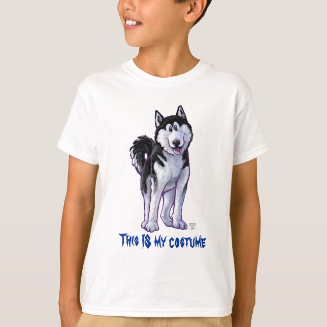 Camiseta Cara y riñas Husky Este es mi disfraz (Anverso)