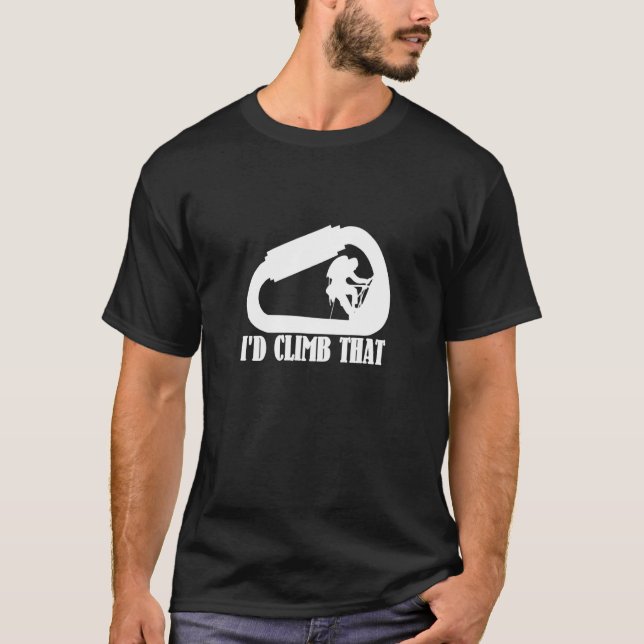 Camiseta Carabiner con montañista escalaría esa montaña (Anverso)