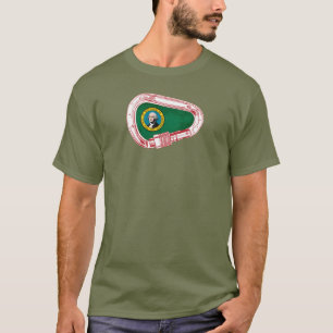 Camiseta Carabiner de ascenso con bandera de Washington