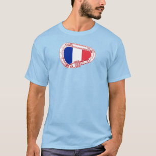 Camiseta Carabiner de escalada con bandera de Francia