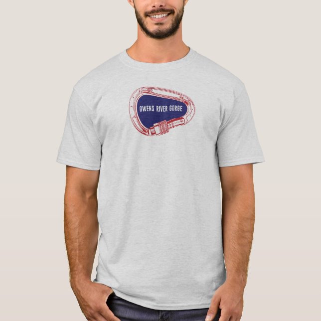 Camiseta Carabiner de escalada de la garganta del río Owens (Anverso)