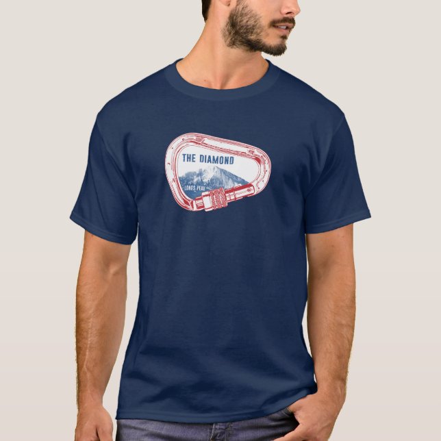 Camiseta Carabiner de escalada en roca de diamantes con pic (Anverso)