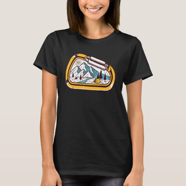 Camiseta carabinero para el camping de escalada en la monta (Anverso)