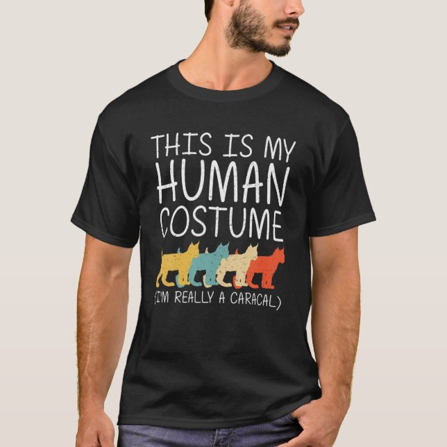 Camiseta Caracal Halloween Disfraz Humano Gato Kitty Easy D (Anverso)