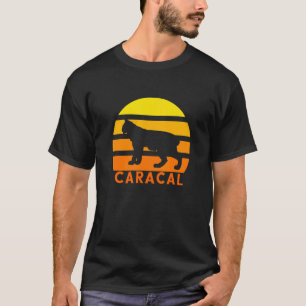 Camiseta Caracal Retro Vintage Atardecer Lince Gato Salvaje