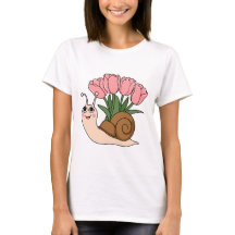 Caracol Adorable con Tulipanes Diseño de Jardín Fl