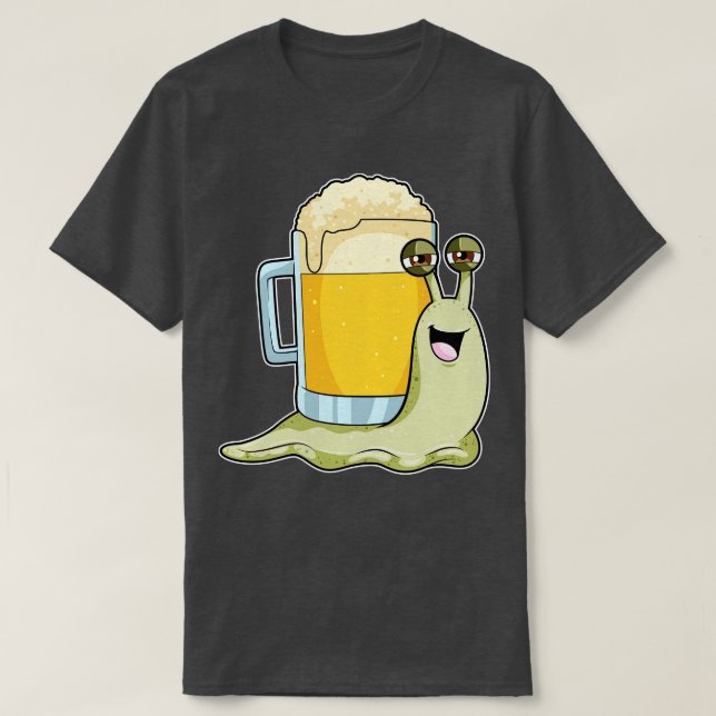 Camiseta Caracol con vaso de cerveza (Diseño del anverso)