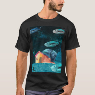 Camiseta Caracol de Casa Subacuático con peces nadando