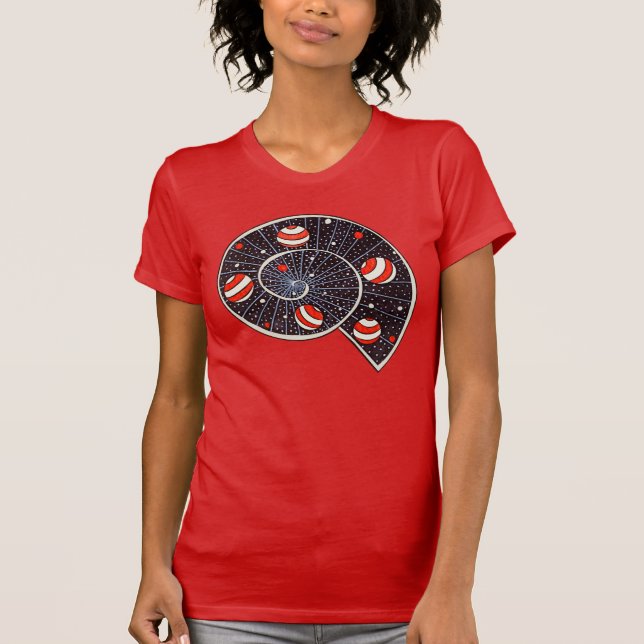 Camiseta Caracol de la galaxia espiral con los planetas de (Anverso)