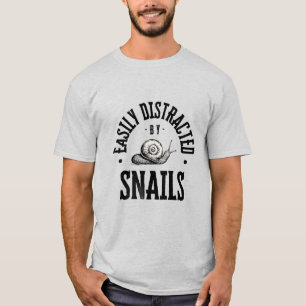 Camiseta Caracol de tipografía estética beige y negro venti