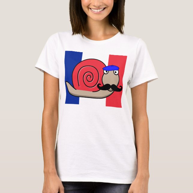 Camiseta Caracol del Día de la Bastilla con bigote (Anverso)