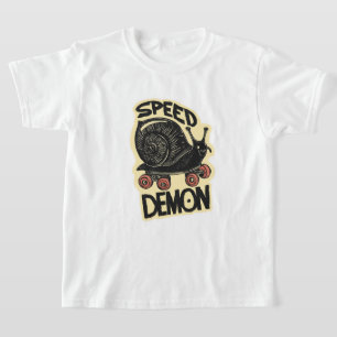 Camiseta Caracol Divertido en Monopatín – Demonio de la Vel