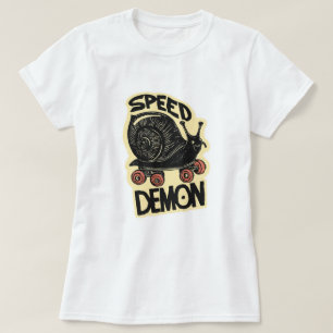 Camiseta Caracol Divertido en Monopatín – Demonio de la Vel