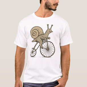 Camiseta Caracol Divertido en una Bicicleta