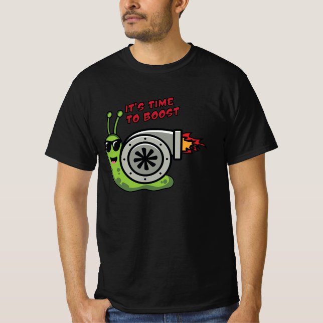 Camiseta Caracol lindo y rápido con el caparazón del motor  (Anverso)
