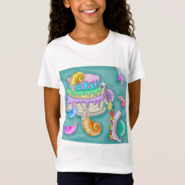 Camiseta Caracoles de fiesta con torta de cumpleaños, camis