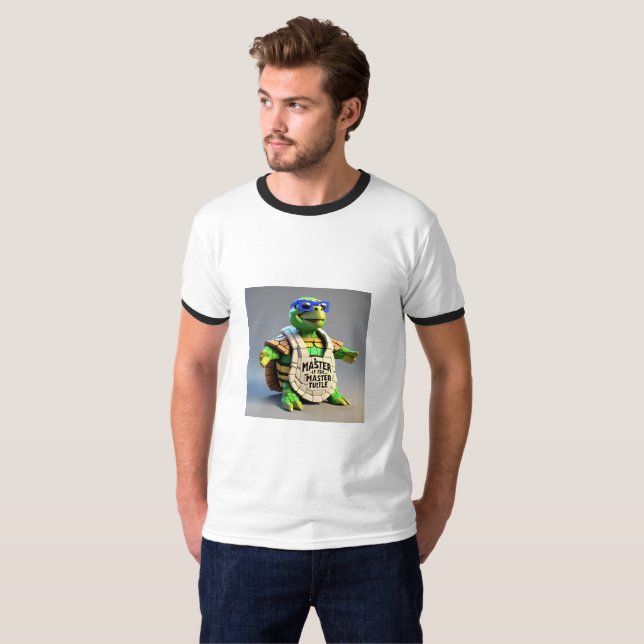 Camiseta Carácter 3D de la tortuga maestra (Anverso completo)