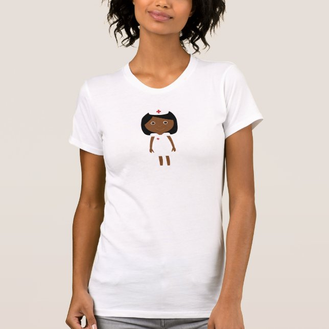 Camiseta Carácter afroamericano de la enfermera (Anverso)