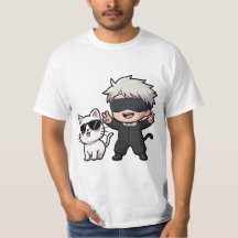 Carácter anime y gato sonrojador