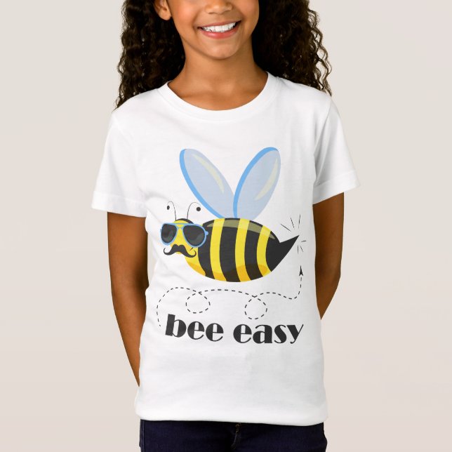 Camiseta Carácter de abeja con gafas de sol bigote Bee Fáci (Anverso)