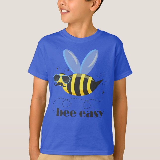 Camiseta Carácter de abeja con gafas de sol bigote Bee Fáci (Anverso)