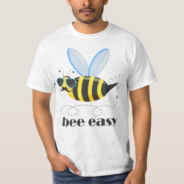 Camiseta Carácter de abeja con gafas de sol bigote Bee Fáci (Anverso)