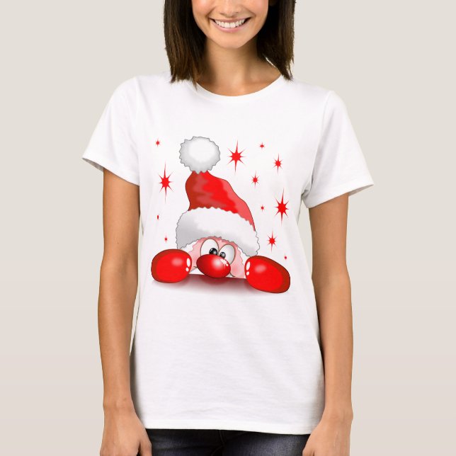 Camiseta Carácter de búsqueda de Santa Personalizado Cute © (Anverso)