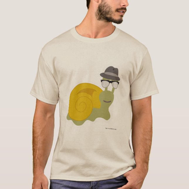Camiseta Carácter de caracol de Personalizado lindo Fedora  (Anverso)