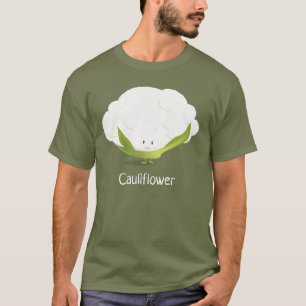 Camiseta Carácter de coliflor Comida vegetal