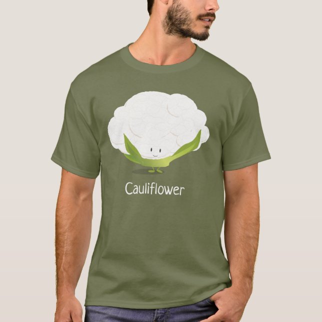 Camiseta Carácter de coliflor Comida vegetal (Anverso)