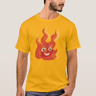 Camiseta Carácter de corte de llama de fuego
