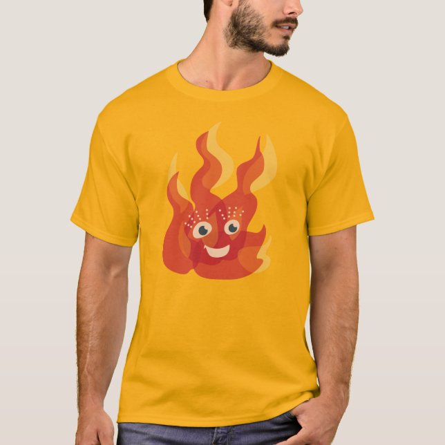 Camiseta Carácter de corte de llama de fuego (Anverso)