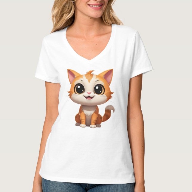Camiseta Carácter de estilo de Personalizado de gatos de Na (Anverso)