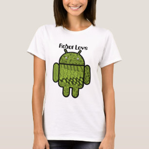 Camiseta Carácter de garabato paisley para el robot Android