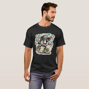 Camiseta Carácter de graffiti de signo de paz de dibujos an