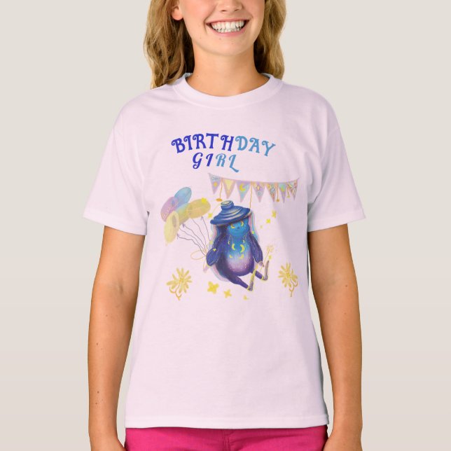 Camiseta Carácter de hada de chica de cumpleaños (Anverso)
