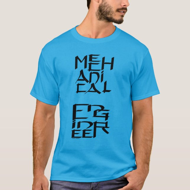 Camiseta Carácter de ingeniero mecánico (Anverso)