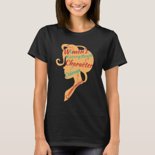 CAMISETA CARÁCTER DE LA HISTORIA DE LA MUJER EN EL MES COMP