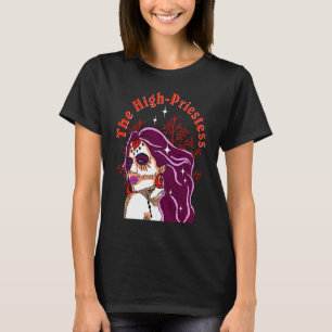 Camiseta Carácter de tarjeta Tarot de alta sacerdotisa Los 